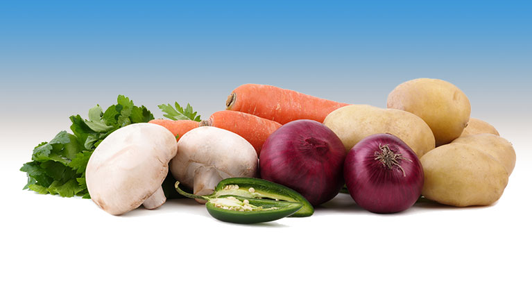 Potatoes, Mushrooms & Vegetables