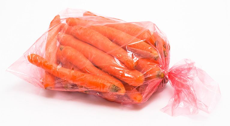 Produce in clipped bag