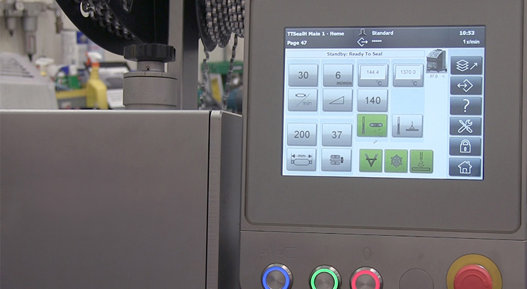 Touchscreen control for clipper and heat-sealer