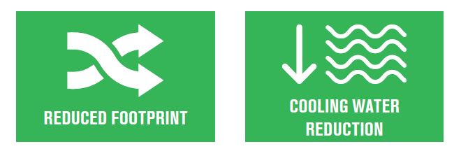 Sustainability Benefits of Reduces Footprint and cooling water reduction 